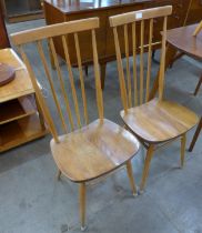 A pair of Ercol Blonde elm and beech 608 model chairs