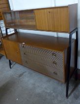 A Nathan tola wood and black highboard