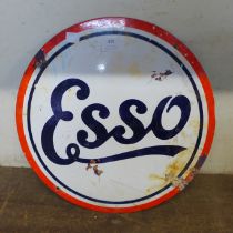 An enamelled metal Esso advertising sign