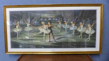 A ballerina print, framed