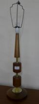 A teak table lamp