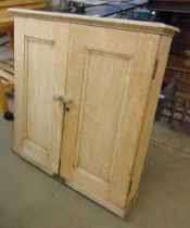 A pine wall hanging fitted ticket cupboard