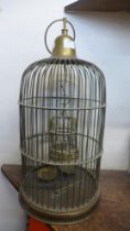 A brass bird cage