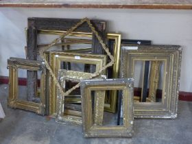 Assorted antique and later gilt picture frames