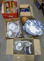 Five boxes of mixed china and glass **PLEASE NOTE THIS LOT IS NOT ELIGIBLE FOR POSTING AND PACKING**
