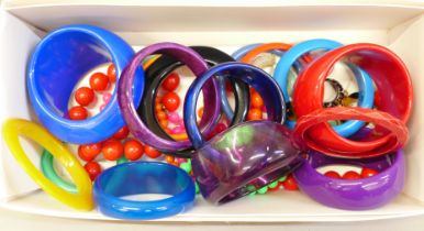 A collection of plastic jewellery