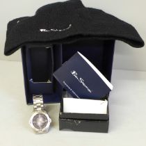 A Ben Sherman youth's size wristwatch and beanie with box
