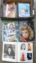 A box containing ten albums of celebrity photographs, mainly TV, 1980s, 1990s and 2000s, many