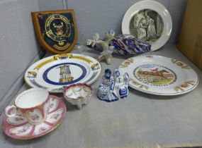 A box of mixed china, glass fish, etc. **PLEASE NOTE THIS LOT IS NOT ELIGIBLE FOR POSTING AND