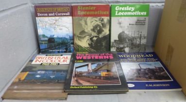 Two boxes of books relating to railways and aircraft **PLEASE NOTE THIS LOT IS NOT ELIGIBLE FOR