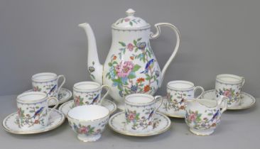 An Aynsley Pembroke six setting china coffee service, six saucers, coffee cans, pot, sugar and cream
