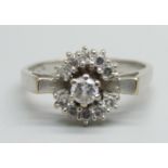 An 18ct white gold and diamond ring, 4.1g, N