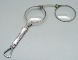 A pair of .935 silver lorgnettes