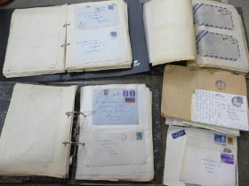 Postal History; an accumulation in three albums and loose in a large box, hundreds of covers from