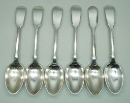 A set of six late Victorian silver spoons, Joseph Rodgers, 179g