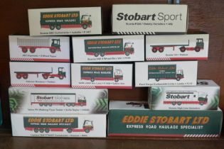 Twelve Atlas Edition Eddie Stobart trucks and lorries, boxed