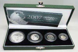 The Royal Mint, 2007 Britannia Collection, silver proof four-coin set