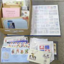 Stamps, a box of stamps, covers, etc., noted stockbook of France, selection of blocks of