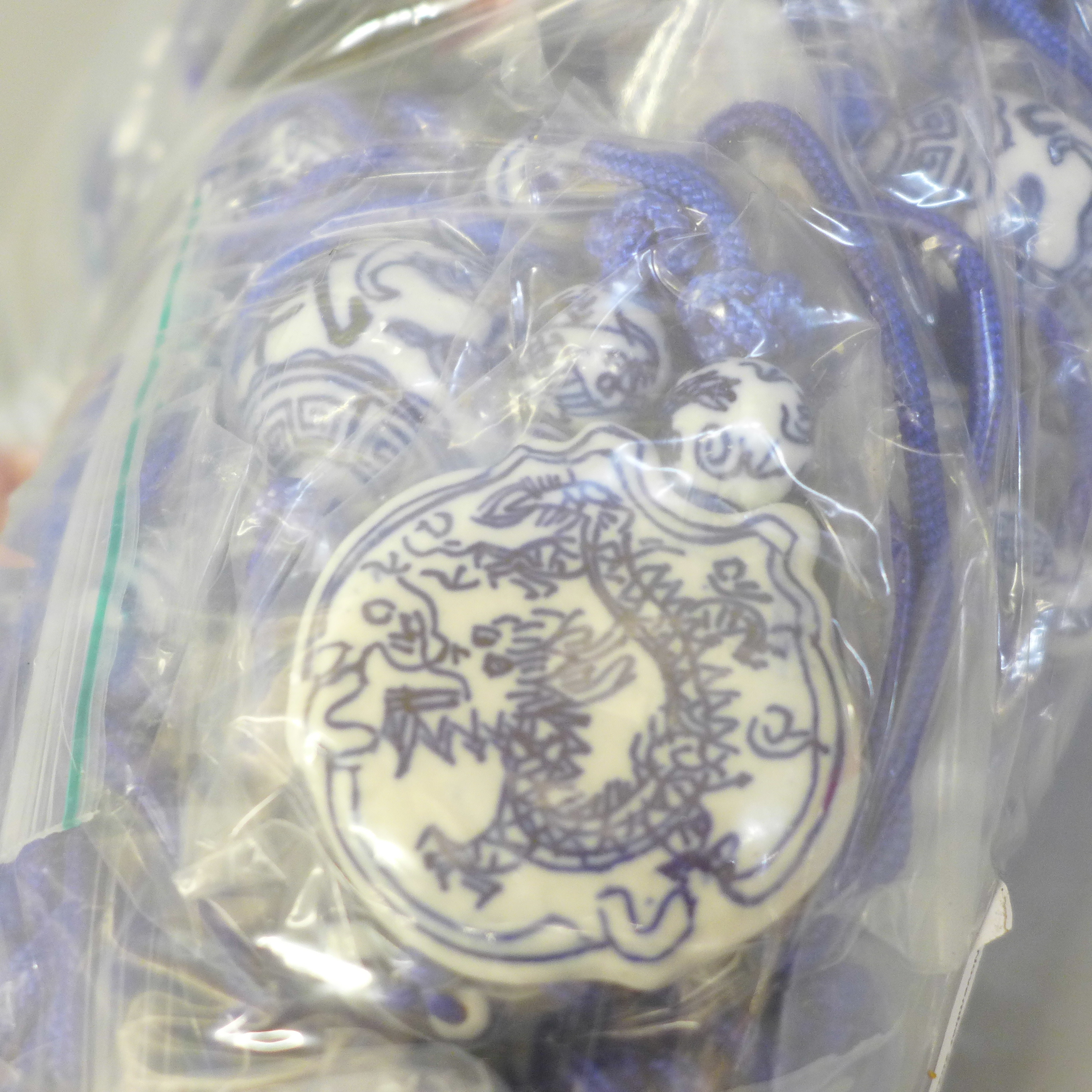 Thirty Chinese style porcelain necklaces - Image 2 of 3