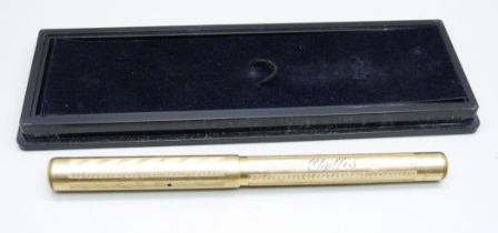 A Swan Mabie Todd fountain pen with 14ct gold nib, engraved Phillis