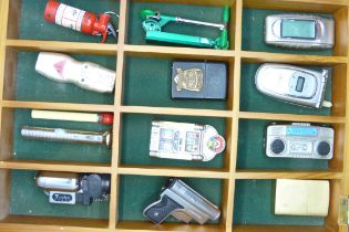 A collection of novelty lighters