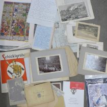 Mixed ephemera including Schicklgruber by Robert Colling-Pyper and Margaret Staurids, cabinet