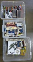 Three boxes of mixed die-cast model vehicles, Days Gone, Atlas, Action City, etc.