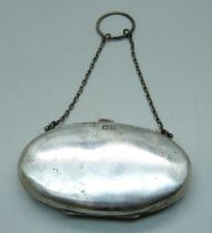 A silver purse, Birmingham 1912, 66g gross
