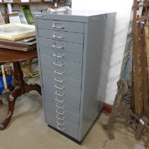 A Bisley grey metal filing cabinet