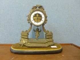 A 19th Century French gilt spelter mantel clock