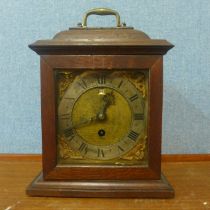 An oak cased fusee bracket clock, the brass back plate signed Fred White, Great Haywood