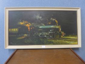 A Terence Cuneo King George V locomotive print, framed