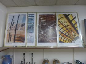 Five Brandon Neiland Intercity railway posters, framed