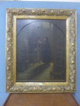 * Cassel (late 19th/early 20th Century French), interior church scene, oil on canvas, framed