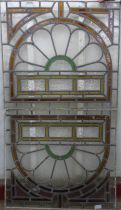 Two pairs of Art Deco stained glass windows