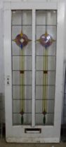 An Art Deco stained glass door