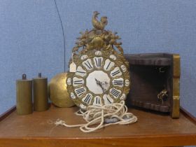 A 19th Century French gilt metal comptoise wall clock