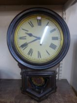 A 19th Century American Ansonia beech wall clock, a/f
