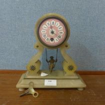 A 19th Century French alabaster mantel clock