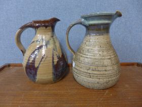 Two studio pottery jugs
