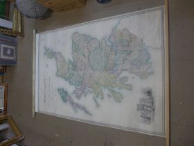 A large Stanford of London scroll map of Scotland