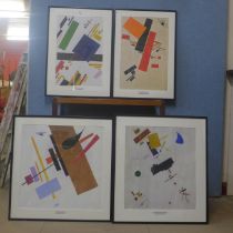 Four Bauhaus prints, framed