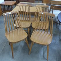 A set of four Scandinavian beech kitchen chairs