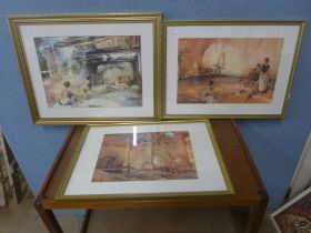Three Sir William Russell Flint prints, framed