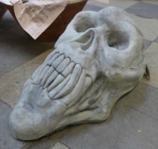 A concrete abstract skull