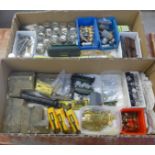 Model rail parts, bogies, conductors, wagons, sheds, animals, badges, etc. **PLEASE NOTE THIS LOT IS