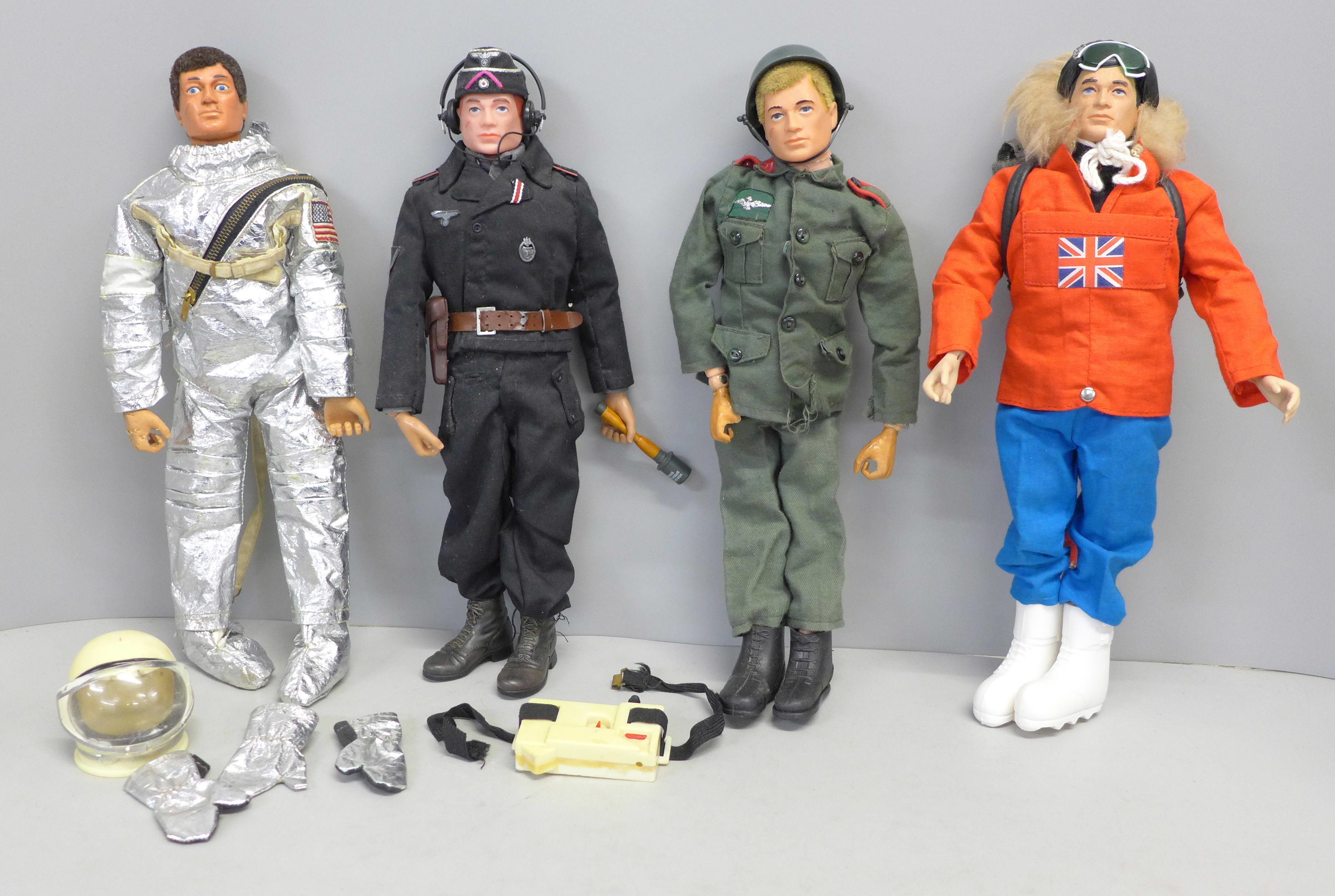 Four vintage Action Man figures