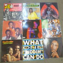 Fifteen reggae LP records including Ska Authentic presenting the Original Ska-talites from Jamaica