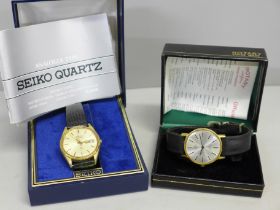 Two wristwatches, Rotary and Seiko, boxed