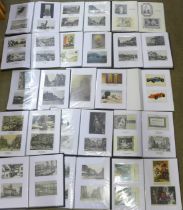 A large collection in fifteen albums of over 400 original real photo postcards from early 1900s